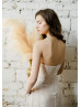 Strapless Ivory Lace Wedding Dress With Champagne Lining